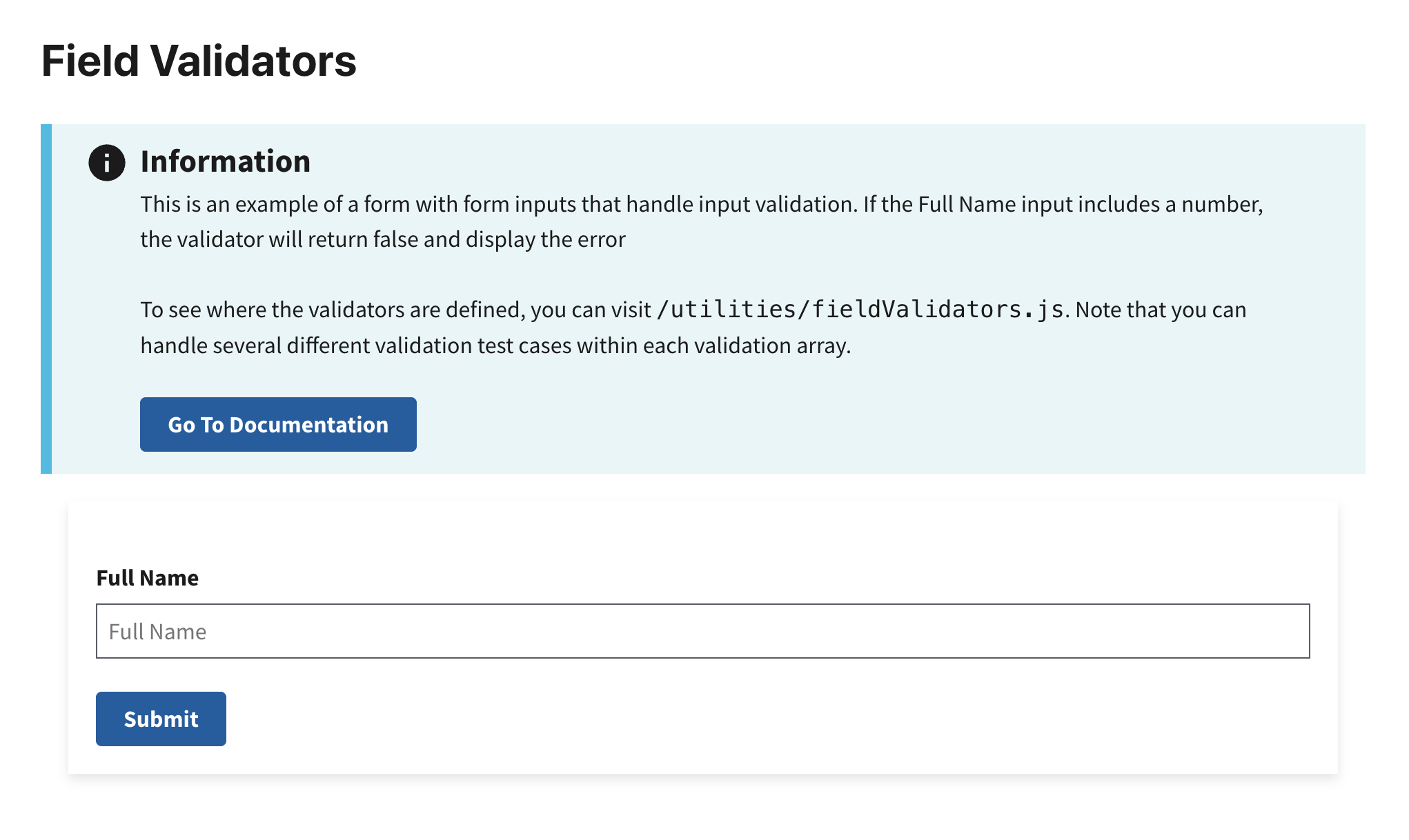 Field Validators